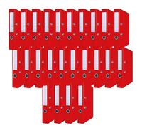 OFFICER PRODUCTS Raccoglitori per documenti A4/Set da 24/50 mm/5 cm/Rosso/Raccoglitore ad anelli/Copertina in plastica PP/Meccanismo di chiusura/Organizzazione documenti/Per ufficio domestico