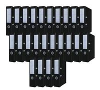 OFFICER PRODUCTS Raccoglitori per documenti A4/Set da 24/75 mm/7,5 cm/Nero/Raccoglitore ad anelli/Copertina in plastica PP/Meccanismo di chiusura/Organizzazione documenti/Per ufficio domestico