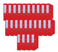 OFFICER PRODUCTS Raccoglitori per documenti A4/Set da 24/75 mm/7,5 cm/Rosso/Raccoglitore ad anelli/Copertina in plastica PP/Meccanismo di chiusura/Organizzazione documenti/Per ufficio domestico