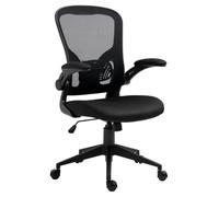 OFFICER PRODUCTS Sedia da ufficio Chios con braccioli regolabili/sedia da scrivania ergonomica con rivestimento in rete/supporto lombare/sedia girevole a 360°, nera/sedia da ufficio