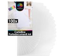 OfficeTree 100x Buste a L Trasparenti A4 - Cartellette Trasparenti A4 - Buste Trasparenti A4 - Cartellina Trasparente - Cartelline Plastica A4 - Buste Trasparenti a L - Made in Germany