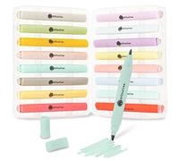 OfficeTree 16 Pennarelli Marker Mini ad alcool - Colori pastello - Set pennarelli ad alcool - Set di pennarelli marker Touch Twin per disegnare e dipingere