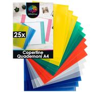 OfficeTree 25 copertine per quaderni, formato A4, colorate, formato A4, copertina per quaderni, copertina per quaderni, buste per quaderni scolastici, resistenti ai documenti