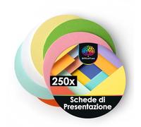 OfficeTree 250x Cartoncini per Moderazione ø 10x10 cm - 6 Colori - 150 g - Rotondo - Perfetto per Presentazioni, Workshop e Brainstorming - Cartoncini Colorati Piccoli - Flash Cards Vuote