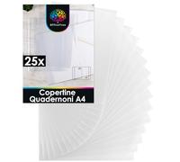OfficeTree 25x Copertine Trasparenti Quaderni A4 - Copertina Quaderno per Scuola - Foderine Trasparenti A4 Quaderni - Plastica Resistente allo Sporco e Acqua - Copertine Quaderni Trasparenti