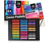 OfficeTree Gessetti pastello pastello per carta, gessetti pastello, gessetti pastello, gessetti pastello, gessetti pastello con blocco da disegno, gessetti pastello in colori intensi