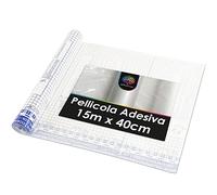OfficeTree Pellicola Libri Adesiva 15m x 40cm - 60μ - Rotolo Copertina Libri Trasparente - Pellicola Libri Trasparente - Copertine Libri Scolastici Autoadesive - Pellicola Adesiva Trasparente