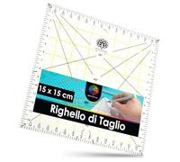 OfficeTree Regle Couture- Regle Patchwork per cucire con dimensioni e ritagli esatti - Righello Patchwork per fai da te - righello giapponese cucito (15 x 15)