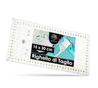 OfficeTree Righello Patchwork 15 x 30 cm - Per Sartoria, Quilting e Cucito - Per Taglierina Rotante - Sartoriale