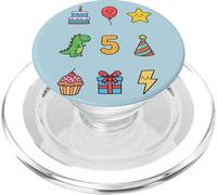 Official A Handful 5th Birthday Kawaii Dinosaur Star Boys PopSockets PopGrip per MagSafe