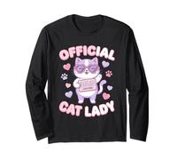 Official Cat Lady Crazy Cat Lady Club Lifetime Cat Maglia a Manica