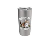 Official Cat Parent Bicchiere termico in acciaio inox doppia parete