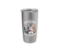 Official Cat Parent Bicchiere termico in acciaio inox doppia parete