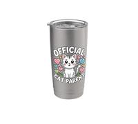 Official Cat Parent Bicchiere termico in acciaio inox doppia parete