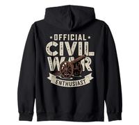 Official Civil War Enthusiast Guerra Civile Americana USA Felpa con Cappuccio