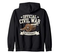 Official Civil War Enthusiast Guerra Civile Americana USA Felpa con Cappuccio