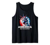 Official Patriotic "America" Men and Women's. End Duopoly. Canotta