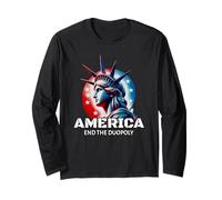 Official Patriotic "America" Men and Women's. End Duopoly. Maglia a Manica