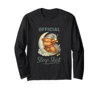 Official Sleep Squad Cute Highland Cow On Moon Maglia a Manica
