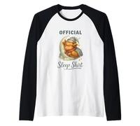 Official Sleep Squad Cute Highland Cow On Moon Maglia con Maniche Raglan