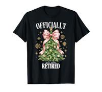 Officially Retired EST.2025 Christmas Tree Pink Bow Women Maglietta