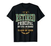 Officially Retired Principal Class of 2025 Retro Vintage Pun Maglietta
