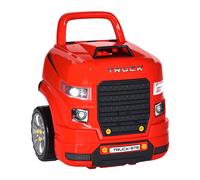 Officina Camion Giocattolo Con Motore E 61 Accessori Per Bambini 3-5 Anni, Ruote E Maniglia, 40x39x47cm, Rosso