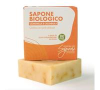 Officina dei Saponi Sapone Artigianale Biologico Lenitivo Camomilla e Calendula a base di olio extravergine di oliva biologico Toscano Vegan 100 gr