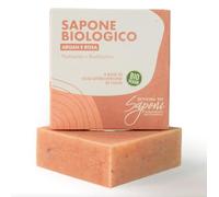 Officina dei Saponi Sapone Artigianale Biologico Nutriente Argan e Rosa a base di olio extravergine di oliva biologico Toscano Vegan 100 gr