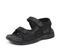 Officina Del Cuoio Sandali Con Doppio Strappo In Pelle Nero - Uomo Scarpe