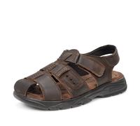 Officina Del Cuoio Sandali Con Strappo In Pelle Marrone - Taglia 46 Scarpe Uomo