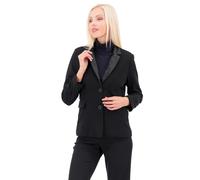 Officina della Moda Blazer collo rever in tessuto crêpe e tessuto spalmato Made in Italy