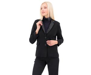 Officina della Moda Blazer collo rever in tessuto crêpe e tessuto spalmato Made in Italy