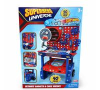 Officina Giocattolo Bambini SuperHero Universe 40 Accessori Banco da Lavoro con Attrezzi Carrello con Ruote 80 cm Gioco Educativo Gioco di Ruolo Bambini 3 Anni