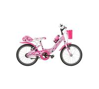 Officine ICAR Venere 16 Bicicletta Bambina, Telaio in Alluminio, con Cestino e Borraccia colore ROSA