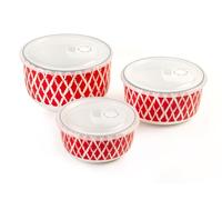 Officine Standard 8841100 Set di contenitori per Alimenti, Vetro, Rosso