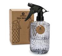 OFFIDIX Bottiglia spray in vetro, a pressione manuale, 0,45 l, con ugello regolabile, per giardinaggio interno ed esterno o pulizia della casa (grigio)