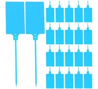 OFFIGAM 100 Pezzi Etichette di Filo Blu 5,8x100mm per Spedizione e Logistica, Etichette per Bagagli e Cavi in Plastica Resistenti e Facili da Usare per Gestione Merci