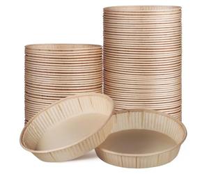 OFFIGAM 100 Pezzi Tortiere di Carta Mini da 4 Pollici, Teglie Rotonde per Crostate e Pirottini per Muffin Resistenti All’olio e Alte Temperature, Contenitori per Cottura di Dessert