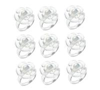OFFIGAM 100pezzi Mini Flower Nail Art Holder Manicure Palette for Creative Designs Transparent Flower Shape Easy to Clean