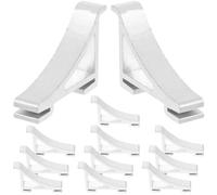 OFFIGAM 12 Pezzi Ganci per Scaffale Frigorifero in Alluminio Argento, Supporti Resistenti per Congelatori e Banchi Frigo, Struttura Semplice e Robusta