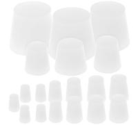 OFFIGAM 19 Pezzi Tappi in Gomma per Provette e Fiaschette, Tappi di Gomma Bianchi Resistenti al Calore, Facili da Inserire e Rimuovere, Design Conico Adatto per Industria Chimica e Medica