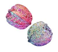 OFFIGAM 1paio Mini Walnut Glass Handball Decor Realistic Massage for Fitness Decoration Artfully Crafted Glass Sculpture for Home Aesthetic Unique Miniature Walnut Ornament