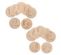 OFFIGAM 1set Carte Legno Per Mensili Del Design Adorabile Per Annunci Di Nascita e Foto Per Shower e Memorie