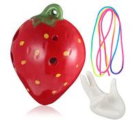 OFFIGAM 1set Ocarina Ceramica Forma Di Fragola Con Strumento Musicale Per Ragazzo Ragazza Include Laccetto e Partitura Musicale Giocattolo Educativo Per Insegnare La Musica Ai Principianti