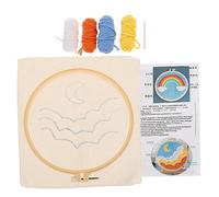 OFFIGAM 1set Punch Needle per Ricamo Paesaggistico Kit di Embroidery per Principianti e Esperti Materiale di qualità Resistente e Progetto Creativo Non Finito per Decorazioni Uniche