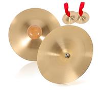 OFFIGAM 2 paia Cymbali per Dita con Manici Legno per Danza Del Ventre e Strumenti Musicali Percussione per Feste e Appassionati Danza