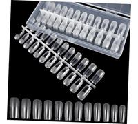 OFFIGAM 240 Pezzi Smalto trasparente punte delle unghie quadrate corte chiodi quadrati unghie trasparenti pezzi punte per unghie complete quadrate estensioni delle unghie plastica