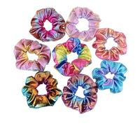 OFFIGAM 24pezzi Elastici Per Metallici Arcobaleno Fasce Per Coda Di Cavallo Due Colori Accessori Per Donne e Ragazze Blu Marrone Giallo Verde Rosso Rosa Per Colore