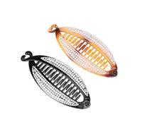 OFFIGAM 2pezzi Fermagli per Chioma Banana Donna Design con Pietra e Cristallo, Clip Pesce in Plastica, Fissa i Chioma in Secondi e Rimane Saldo Tutto Giorno, per Feste e Spiaggia